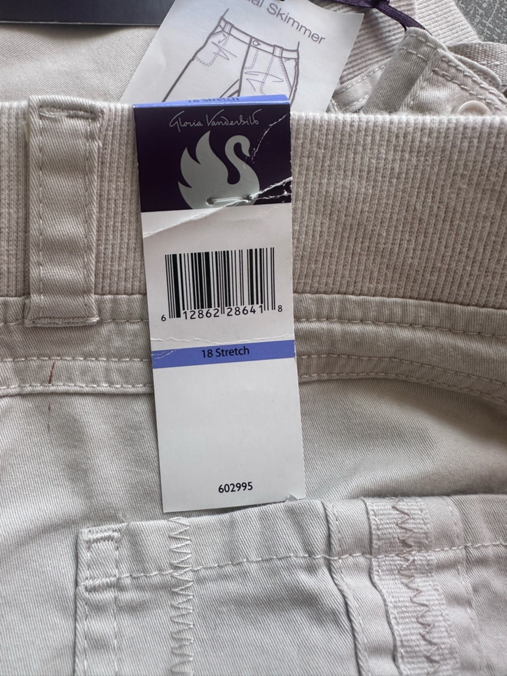 Gloria Vanderbilt Women’s Casual Skimmer Capris Size 18 NWT Beige - Picture 6 of 12